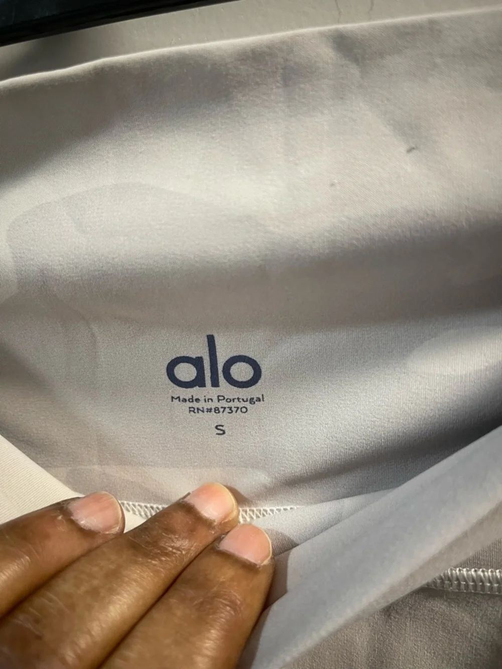 ALO Yoga Light Gray Active Top with Subtle Logo